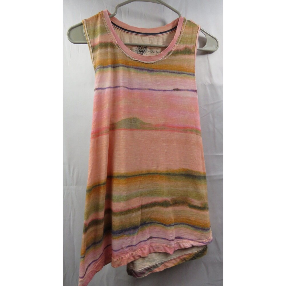 Anthropologie Pilcro Twist Back Tank Orange Multi Strip Womens Large Pink Purple
